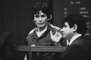 FILE-This 1985 file photo shows Richard Ramirez, center, know as the Night Stalker shows a pentagram on the palm of his hand in court. California corrections officials say convicted serial killer Ramirez, known as the Night Stalker, has died in prison. San Quentin State Prison spokesman Lt. Sam Robinson says Ramirez died Friday, June 7, 2013. . The man on the right is unidentified. (AP Photo,File)