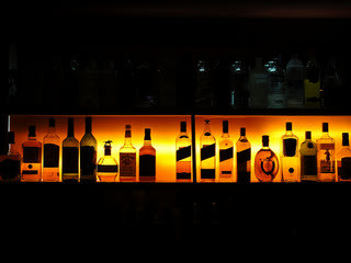 Bar with liqour bottles