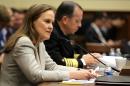 Under Secretary of Defense for Policy Michele Flournoy testifies at a hearing in Washington on June 23, 2011