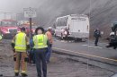 This image provided by WXII Channel 12 news, shows the scene following a 75-vehicle pileup on Interstate 77 near the Virginia-North Carolina border in Galax, Va., on Sunday, March 31, 2013. Virginia State Police say three people have been killed and more than 20 are injured and traffic is backed up about 8 miles. (AP Photo/WXII, William Bottomley) MANDAORY CREDIT: WXII,WILLIAM BOTTOMLEY
