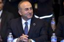 Turkey's Foreign Minister Mevlut Cavusoglu takes part in an international conference at the Ministry of Foreign Affairs in Rome