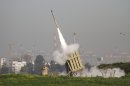 FILE - In this Sunday, March 11, 2012 file photo, a rocket is launched from the Israeli anti-missile system known as "Iron Dome" in order to intercept a rocket fired by Palestinian militants from the Gaza Strip in Ashdod, Israel. Last year Israel activated the Iron Dome, a first-of-its-kind system that intercepts rockets fired from short distances of up to 70 kilometers (50 miles) and has shot down dozens of rockets launched from the Gaza Strip, including several projectiles fired over the past week. (AP Photo/Ariel Schalit, file)