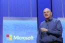 Microsoft CEO Ballmer speaks during his keynote address at the Microsoft "Build" conference in San Francisco