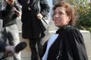 Tunisian lawyer and human-rights defender Radhia Nasraoui arrives on January 23, 2012 at the courthouse in Tunis