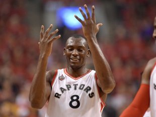 Bismack Biyombo will likely be an unrestricted free agent in July. (AP)