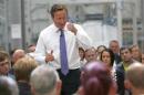 Britain's Prime Minister David Cameron speaks as part of the Conservative Party's European and Local Election campaign at HL Plastics in Denby