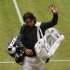 Nadal of Spain leaves the field after his match against Kohlschreiber of Germany at the Halle Open ATP tennis tournament in Halle