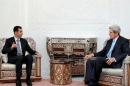 Syrian President Bashar al-Assad (left) last held direct talks with John Kerry in 2010