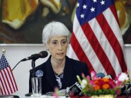 Wendy Sherman, U.S. under secretary of state for political affairs, talks during a news conference in Dhaka May 27, 2013. REUTERS/Andrew   Biraj