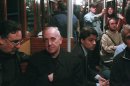FILE - In this 2008 file photo, Cardinal Jorge Mario Bergoglio, second from left, travels on the subway in Buenos Aires, Argentina. Bergoglio is being hailed with pride and wonder as the "first Latino pope," a native Spanish speaker born and raised in the South American nation of Argentina. But for some Latinos in the United States, there's a catch: Pope Francis' parents were born in Italy. The conversation about Pope Francis' ethnicity is rooted in history and geography. Latin America is a complex region of deep racial and class narratives. (AP Photo/Pablo Leguizamon, File)