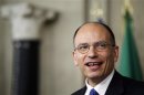 Deputy leader of Italy's centre-left Democratic Party Enrico Letta speaks to reporters in Rome