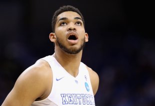 Karl-Anthony Towns could hear his name called first on June 25. (Andy Lyons/Getty Images)