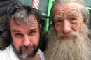 Peter Jackson's photo of himself and Sir Ian McKellen on 'The Hobbit' set -- Peter Jackson/Facebook