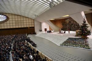 Pope Francis attends a meeting with the employees of&nbsp;&hellip;