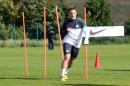 Celtic's Scottish midfielder Kris Commons takes part in a training session at Lennoxtown training facility near Glasgow, Scotland, on September 18, 2012