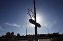 Star of David decorates a lamp post in a West Bank Jewish settlement near Jerusalem