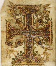 A researcher has deciphered a 1,200-year-old Coptic text that tells part of the Passion (the Easter story) with apocryphal plot twists, some of which have never been seen before. Here, a cross decoration from the text, of which there are two co