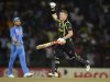 Australia's Warner celebrates as his team defeat India by 9 wickets in ICC World Twenty20 Super 8 cricket match against India at R Premadasa Stadium in Colombo