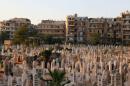 An over-crowded graveyard is pictured in the rebel held al-Shaar neighbourhood of Aleppo