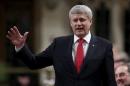 Canada's PM Harper speaks in the House of Commons in Ottawa