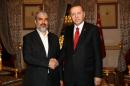 Turkish President Erdogan meets with Hamas leader Meshaal in Istanbul, Turkey
