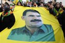 Demonstrators take part in a protest in favour of jailed PKK leader Ocalan in Strasbourg