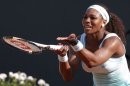 Serena Williams protests a call