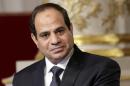 Egyptian President Abdel Fattah al-Sisi delivers a statement at the Elysee Palace in Paris