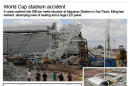 Graphic shows details of stadium accident in Sao Paulo.; 3c x 6 1/4 inches; 146 mm x 158 mm;