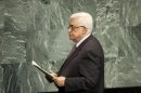 FILE - Palestinian President Mahmoud Abbas leaves the podium after speaking during the 67th session of the United Nations General Assembly at U.N. headquarters in this Thursday, Sept. 27, 2012 file photo. Palestinian leaders plan to shake up the 19-year-old peace process and proceed with a United Nations statehood bid in November over U.S. objections. The move to upgrade the their status to that of a 