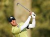 Team Europe golfer Colsaerts hits his tee shot on the 15th hole during the afternoon four-ball round at the 39th Ryder Cup golf matches at the Medinah Country Club