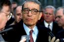 File picture of U.N. Secretary-General Boutros Boutros-Ghali surrounded by media as he leaves the White House