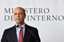Saying same-sex unions are "not contemplated under Italian law," Interior Minister Angelino Alfano, pictured October 9, 2015, applauded an October 27 ruling in which a court barred the recognition of such marriages performed abroad