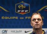 Australia's national football team head coach Holger Osieck gives a press conference on October 10, 2013, 2013 in Paris