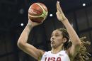 USA's centre Brittney Griner goes to the basket against Senegal on August 7, 2016