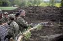 Ukrainian President Poroshenko inspects construction of fortification in Donetsk region