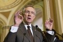 Senate Majority Leader Harry Reid of Nev. gestures as he speaks with reporters on Capitol Hill in Washington, Tuesday, June 4, 2013, following a Democratic strategy session. (AP Photo/J. Scott Applewhite)