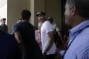 Former Yankees closer pitcher Mariano Rivera is seen during a visit with the New York Yankees team at the Panama Canal in Panama City