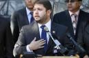 FILE - In this Feb. 17, 2015 file photo, Rep. Ruben Gallego, D-Ariz., speaks at an immigration rally in Phoenix. The Republican-led House on Thursday, June 16, 2016, narrowly defeated an attempt to bar young immigrants living in the country illegally to enlist in the armed forces, as opponents tied the measure to Donald Trump's presidential campaign. Gallego said: 