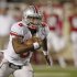 Ohio State quarterback Braxton Miller runs for a first down during the first half of an NCAA college football game against Indiana in Bloomington, Ind., Saturday, Oct. 13, 2012. (AP Photo/Sam Riche)
