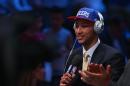 Ben Simmons is interviewed after being drafted first overall by the Philadelphia 76ers in the first round of the 2016 NBA Draft, at the Barclays Center in New York, on June 23