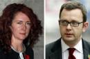 Rebekah Brooks and Andy Coulson are seen in a combination file photo. REUTERS/File