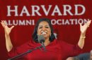 Media mogul Winfrey delivers the commencement address during Harvard University's 362nd Commencement Exercises in Cambridge