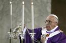 Pope Francis blesses the altar during Ash Wednesday at Santa Sabina Basilica in Rome