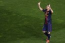 El delantero argentino Lionel Messi celebra un gol con el FC Barcelona el 27 de octubre