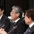 Japan's PM Abe, JOC President Tsunekazu Takeda and Tokyo Governor Inose attend welcoming event ahead of presentation of Tokyo 2020 bid to host Summer Olympics to IOC Evaluation Commission in Tokyo