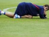 Croatia's national soccer team player Kranjcar stretches during a training session in Zagreb