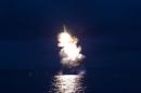 KCNA photo of test-fire of strategic submarine-launched ballistic missile