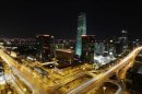 A general view of the China World Trade Centre Tower III is seen before Earth Hour in Beijing