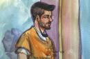 Aws Mohammed Younis al-Jayab is shown in this courtroom sketch appearing in federal court in Sacramento